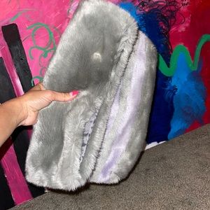 Topshop faux fur clutch